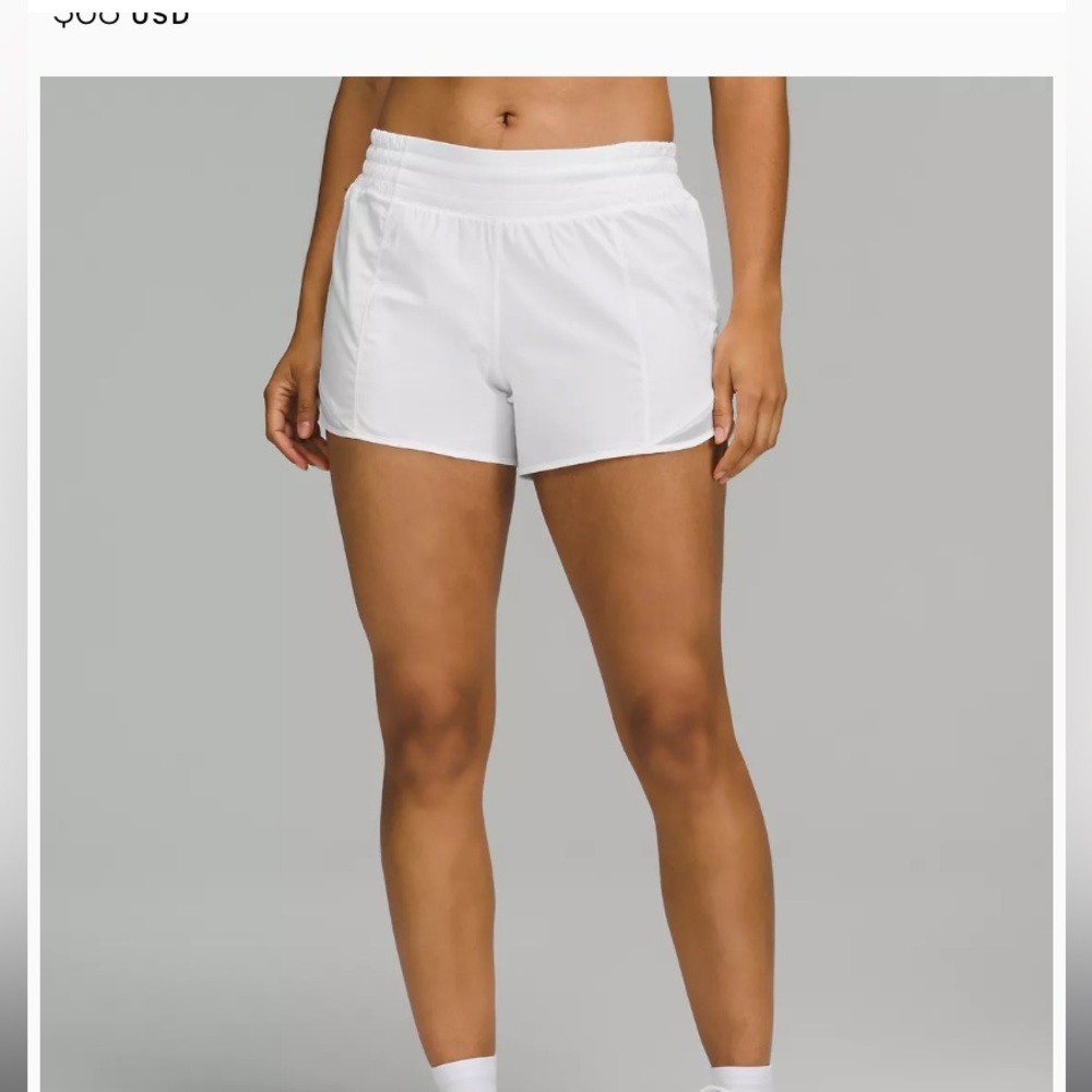 Lululemon Hotty Hot shorts 4”-white